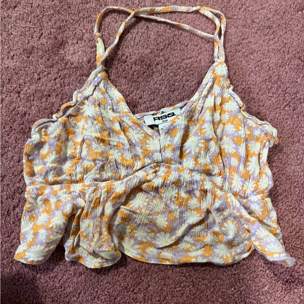 Garage and Pacsun Floral tank tops